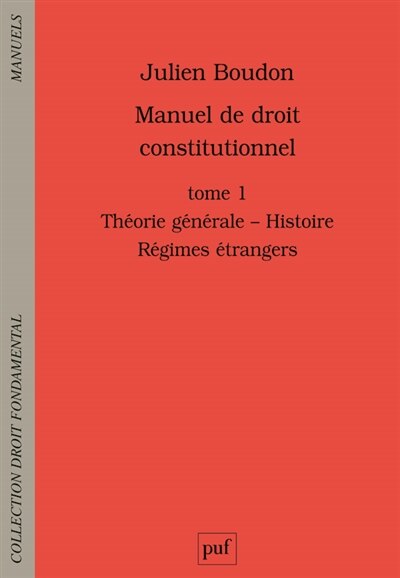 Front cover_Théorie générale, histoire, régimes étrangers