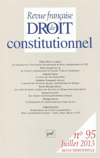 Front cover_Revue française de droit constitutionnel, n°95