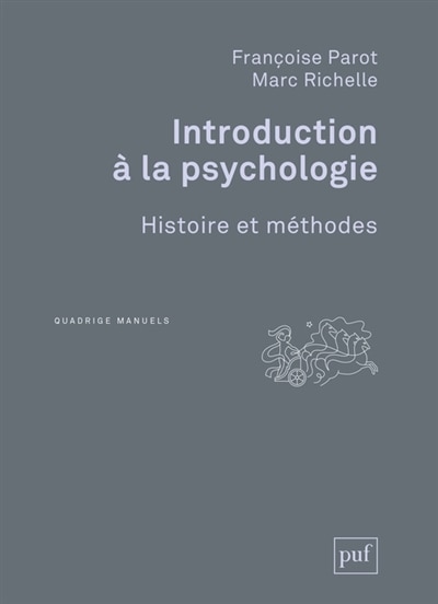 Couverture_Introduction à la psychologie : histoire et méthodes