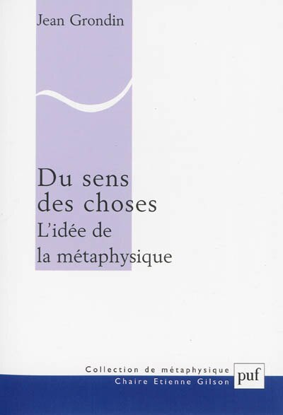 Front cover_Du sens des choses