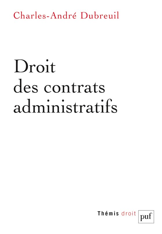 Front cover_Droit des contrats administratifs