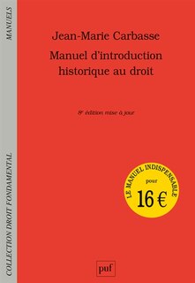Front cover_Manuel d'introduction historique au droit