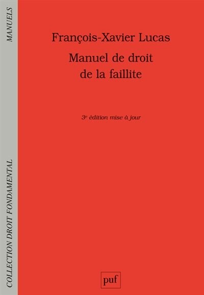 Front cover_Manuel de droit de la faillite