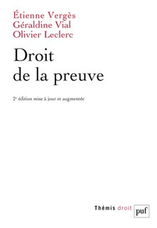 Front cover_Droit de la preuve