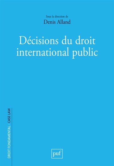 Couverture_Décisions du droit international public