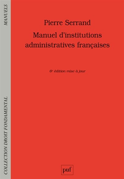 Couverture_Manuel D'institutions Administratives Françaises