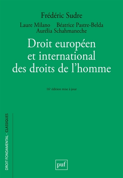 Front cover_Droit européen et international des droits de l'homme