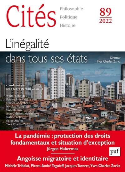 Front cover_Cités, n°89. L'inégalité dans tous ses états