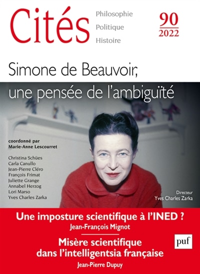 Front cover_Cités, n°90. Simone de Beauvoir, une pensée de l'ambiguïté
