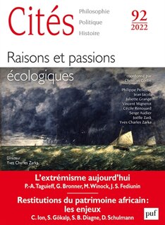 Front cover_Cités, n°92. Raisons et passions écologistes