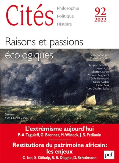 Front cover_Cités, n°92. Raisons et passions écologistes