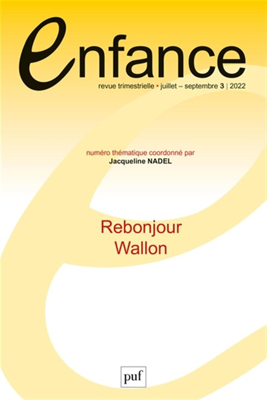 Front cover_Enfance, n°3 (2022). Rebonjour Wallon