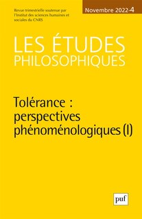 Front cover_Etudes philosophiques (Les), n°4 (2022). Tolérance : perspectives phénoménologiques (I)