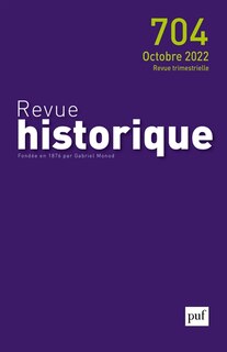 Front cover_Revue historique, n°704