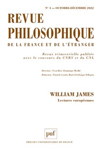 Front cover_Revue philosophique, n°4 (2022). William James