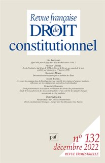 Front cover_Revue française de droit constitutionnel, n°132