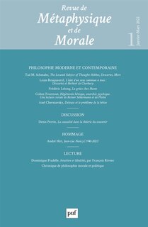 Couverture_Revue de métaphysique et de morale, n°1 (2022). Philosophie moderne et contemporaine