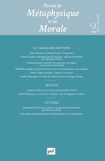 Front cover_Revue de métaphysique et de morale, n°2 (2022). La valeur des émotions
