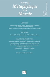 Front cover_Revue de métaphysique et de morale, n°3 (2022). Vladimir Jankélévitch