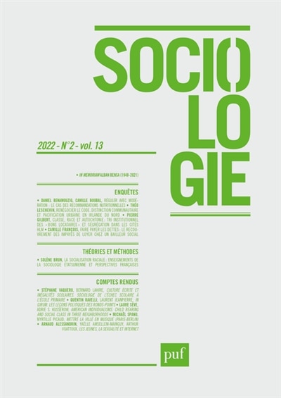 Front cover_Sociologie, n°2 (2022)