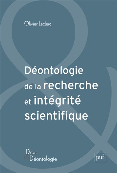Front cover_Déontologie de la recherche et intégrité scientifique