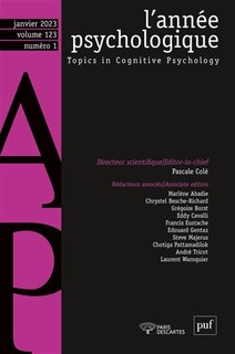 Front cover_Année psychologique (L'), n°1 (2023)