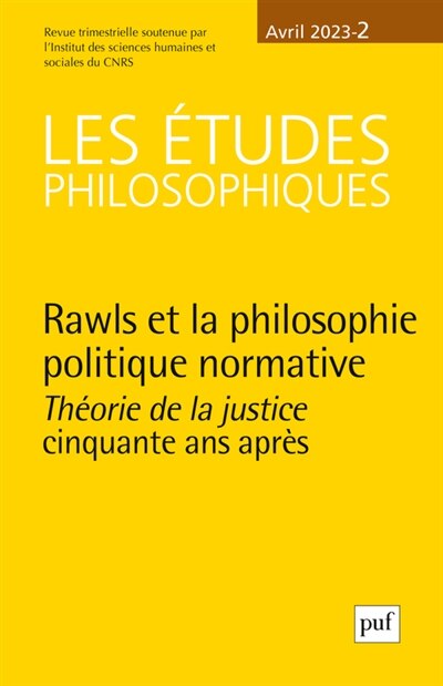Couverture_Etudes philosophiques (Les), n°2 (2023). Rawls et la philosophie politique normative : Théorie de la justice cinquante ans après