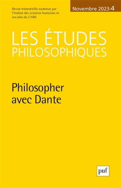 Front cover_Etudes philosophiques (Les), n°4 (2023). Philosopher avec Dante