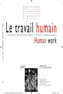 Front cover_Travail humain (Le), n°1 (2023). Varia