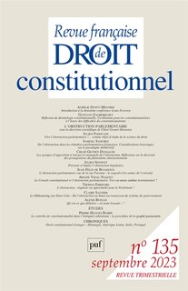 Front cover_Revue française de droit constitutionnel, n°135. L'obstruction parlementaire