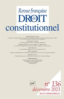 Front cover_Revue française de droit constitutionnel, n°136