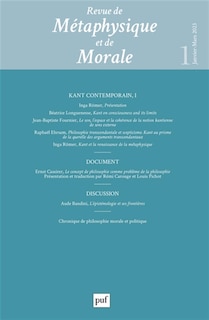 Couverture_Revue de métaphysique et de morale, n°1 (2023). Kant contemporain (1)