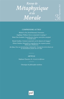 Couverture_Revue de métaphysique et de morale, n°3 (2023). Comprendre autrui