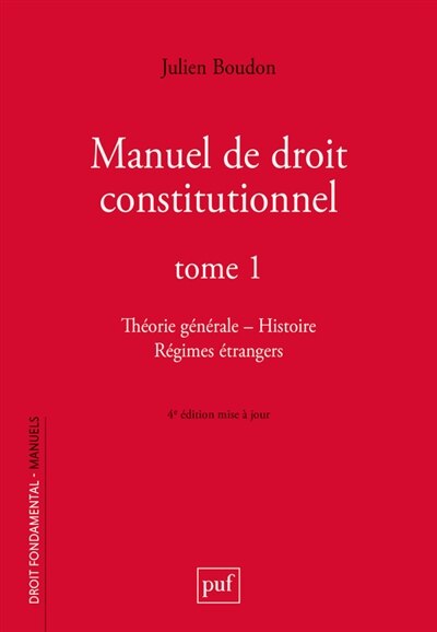 Front cover_Théorie générale, histoire, régimes étrangers
