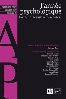 Front cover_Année psychologique (L'), n°4 (2024). Varia