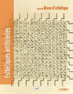 Front cover_Nouvelle revue d'esthétique, n°33. Esthétiques artificielles