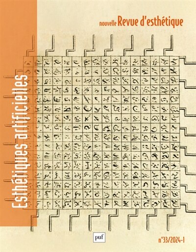 Front cover_Nouvelle revue d'esthétique, n°33. Esthétiques artificielles