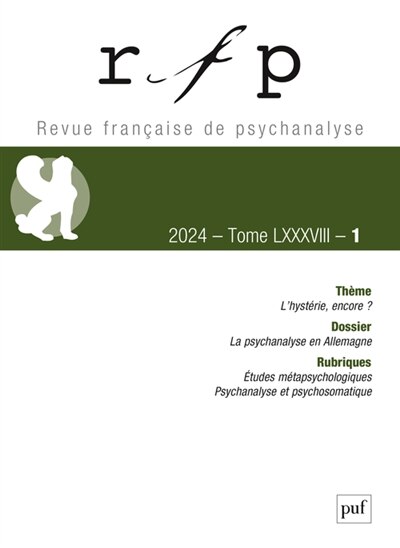 Front cover_Revue française de psychanalyse, n°1 (2024). L'hystérie, encore ?