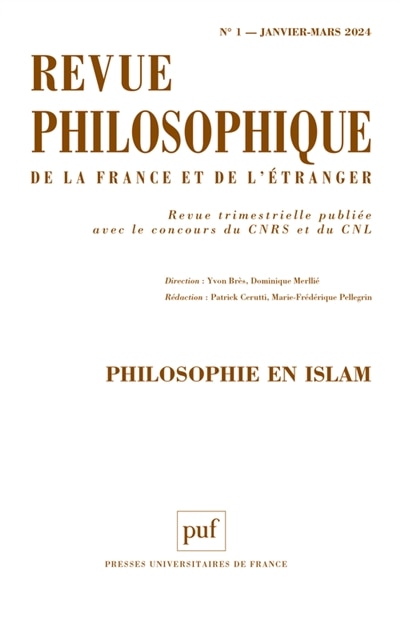 Front cover_Revue philosophique, n°1 (2024). Philosophie en islam