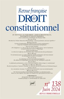 Front cover_Revue française de droit constitutionnel, n°138. Du nouveau au Parlement