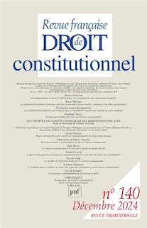 Couverture_Revue française de droit constitutionnel, n°140. Le contrôle de constitutionnalité des dispositions fiscales