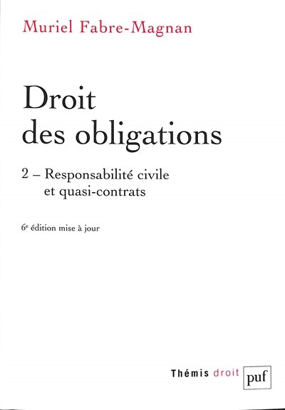 Couverture_Responsabilité civile et quasi-contrats