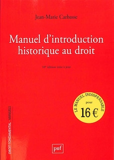 Front cover_Manuel d'introduction historique au droit