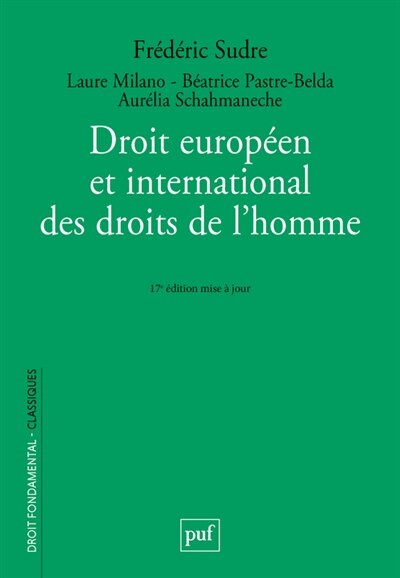Front cover_Droit européen et international des droits de l'homme