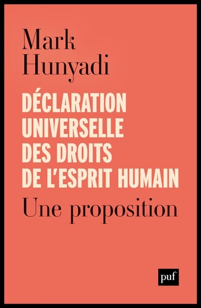 Front cover_Déclaration universelle des droits de l'esprit humain : une proposition
