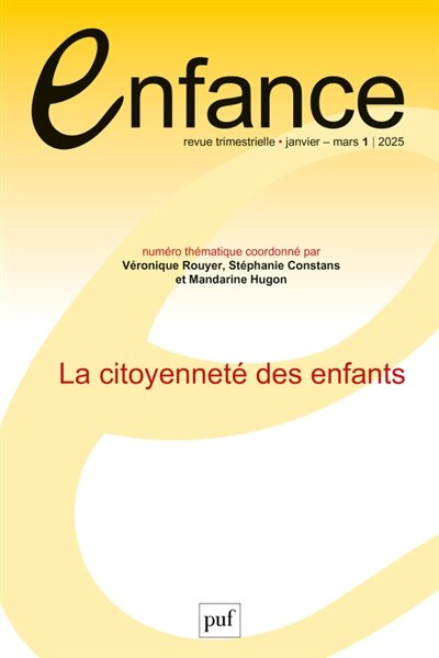Front cover_Enfance, n°1 (2025). La citoyenneté des enfants