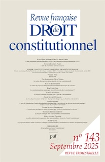 Front cover_Revue française de droit constitutionnel, n°143. Penser constitutionnellement le progrès technique