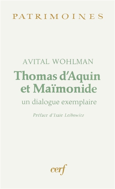 Couverture_Thomas d'Aquin et Maïmonide