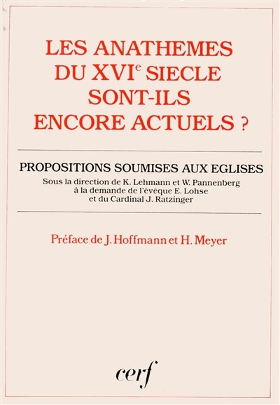 Couverture_Les Anathèmes du XVIe siècle sont-ils encore actuels ?