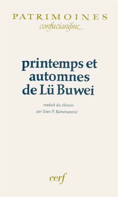 Front cover_Printemps et automnes de Lü Buwei